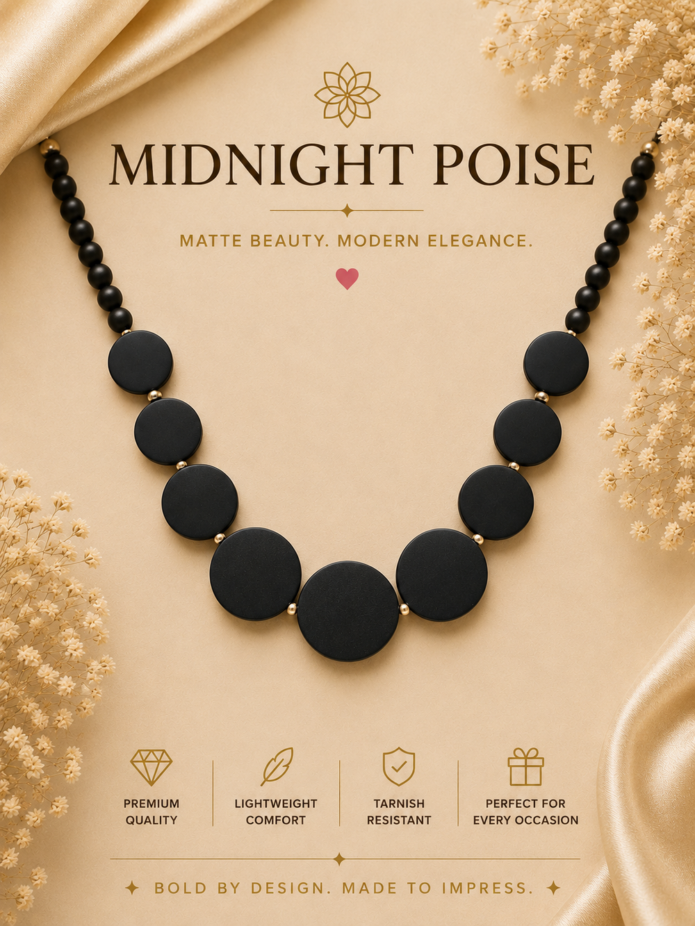 Midnight Poise Black Necklace