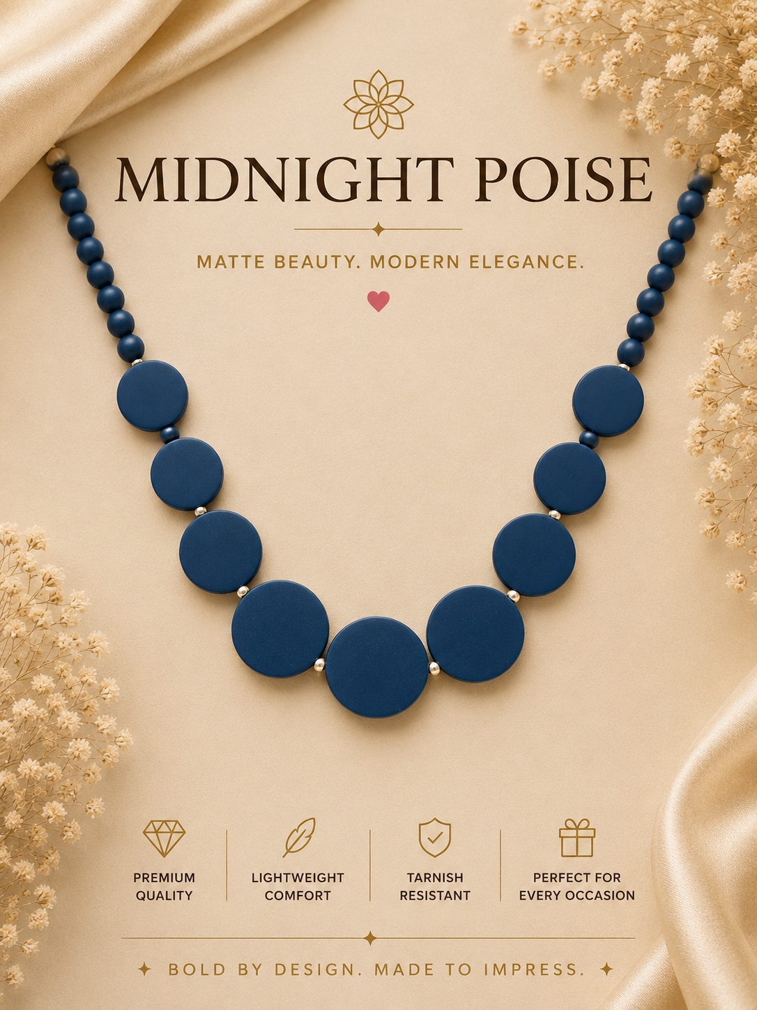 Midnight Poise Blue Necklace