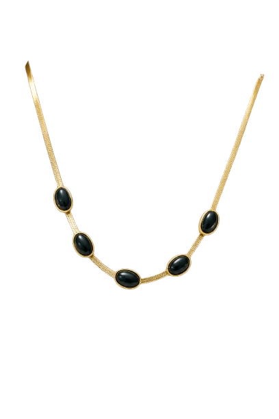Midnight Oval Necklace
