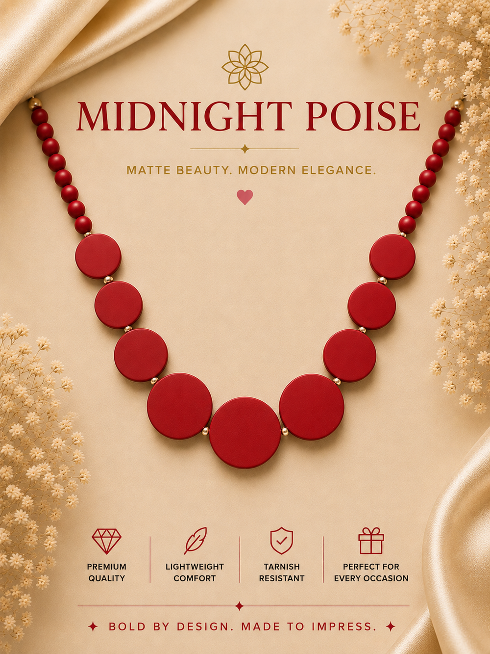 Midnight Poise Red Necklace