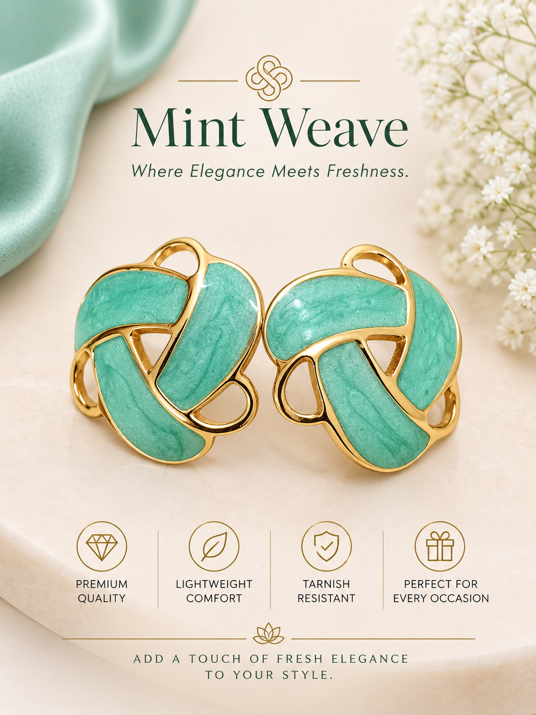 Mint Weave Earrings