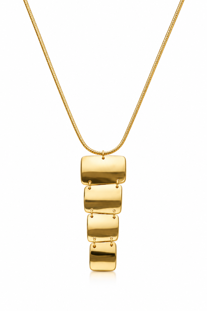 Modern Cascade Gold Pendant