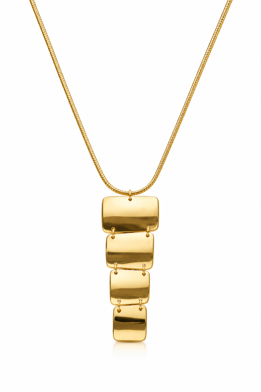 Modern Cascade Gold Pendant