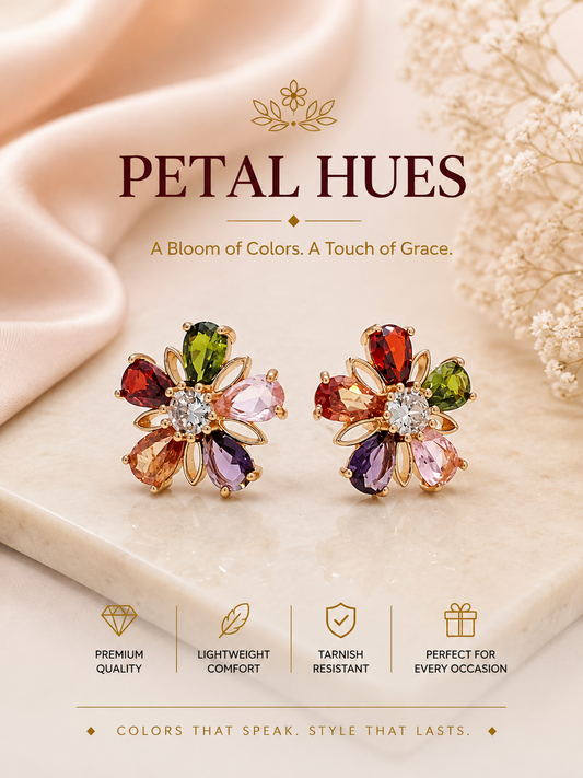 Petal Hues Multicolor Floral Earrings