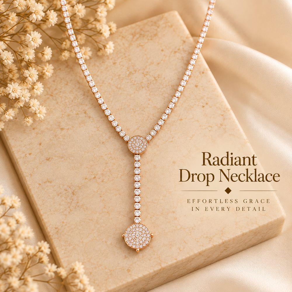 Radiant Rose-Gold Drop Necklace