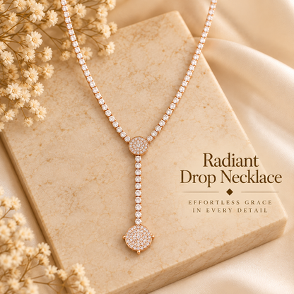 Radiant Rose-Gold Drop Necklace