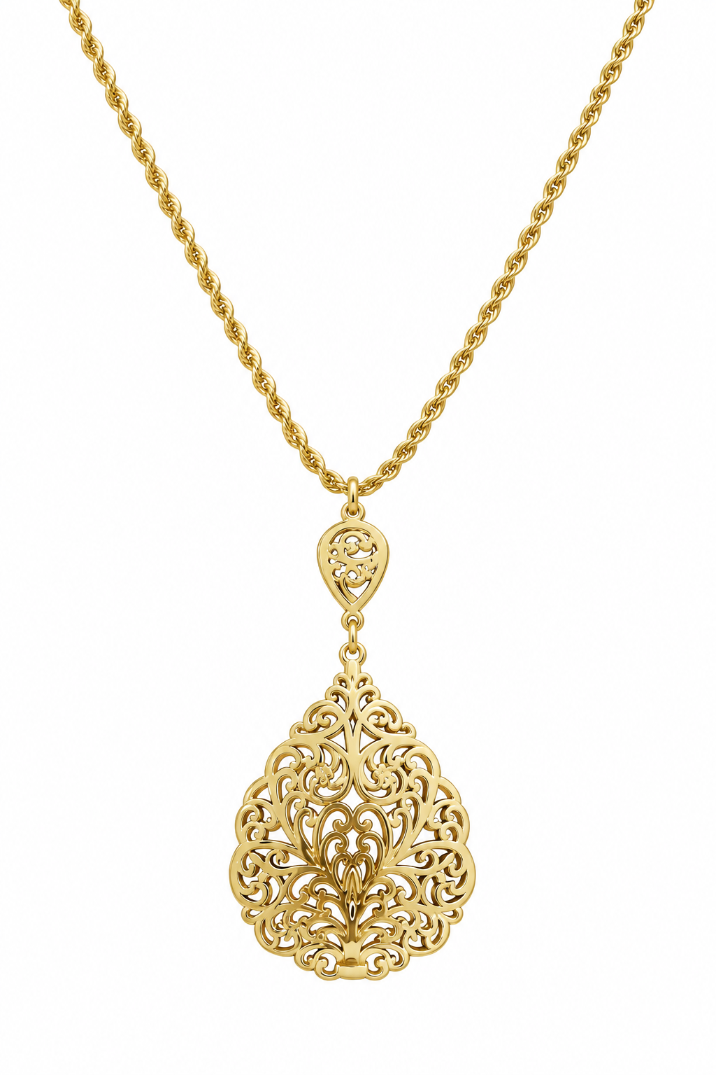 Regal Filigree Gold Pendant