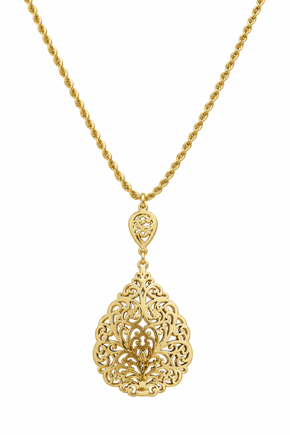 Regal Filigree Gold Pendant