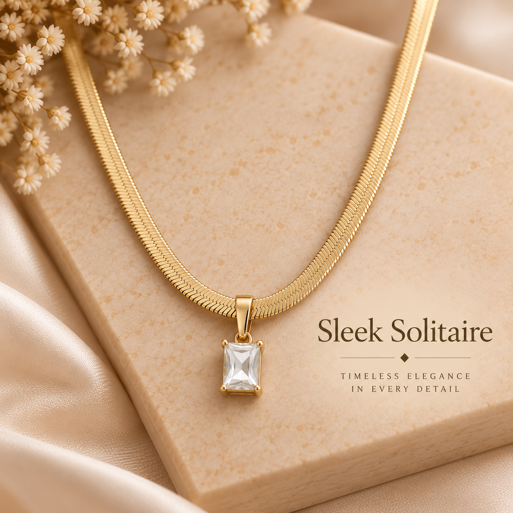 Sleek Solitaire Necklace