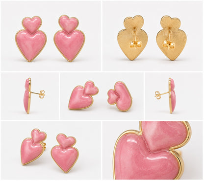 Amorea - Heart Enamel Stud