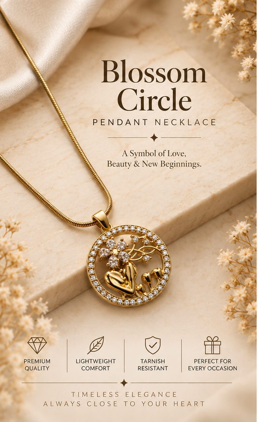 Blossom Circle Gold Necklace