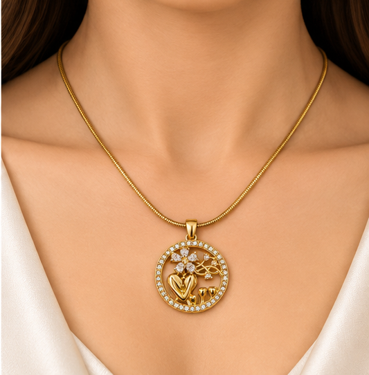 Blossom Circle Gold Necklace