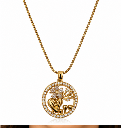 Blossom Circle Gold Necklace