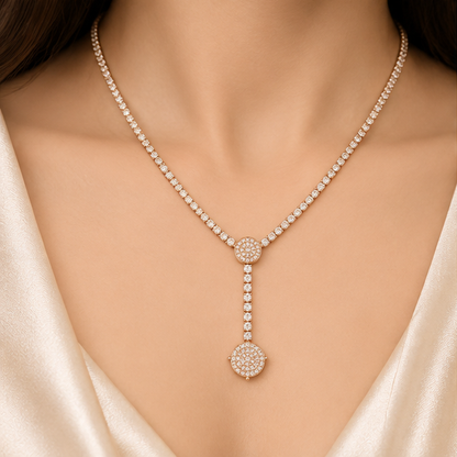 Radiant Rose-Gold Drop Necklace