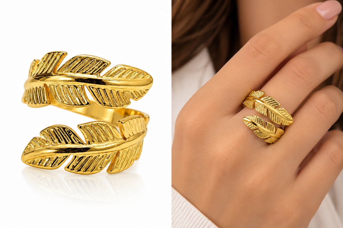 Plumora - Feather Open Ring