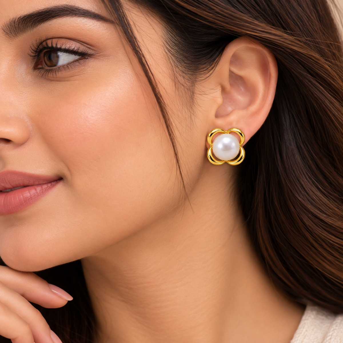 Lumira - Pearl Bloom Studs