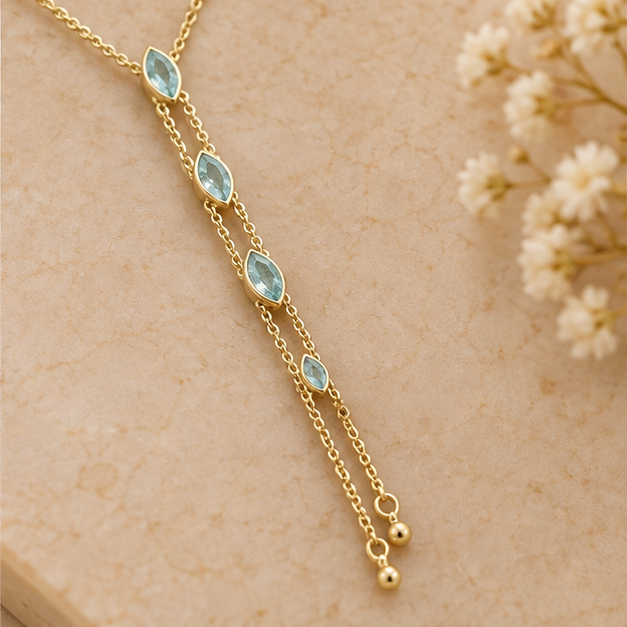 Serene Drop Lariat Necklace