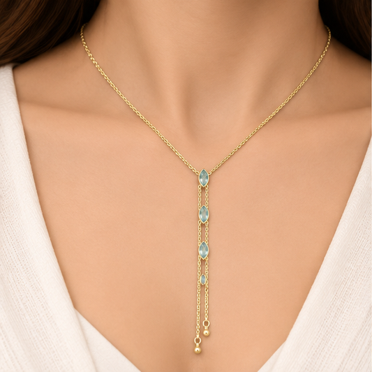Serene Drop Lariat Necklace
